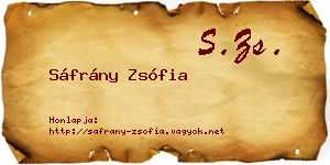 Sáfrány Zsófia névjegykártya