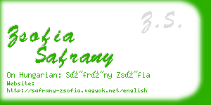 zsofia safrany business card